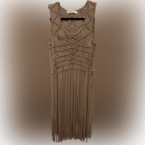 chic Dresses & Skirts - 🌺Origami By Vivian Chic Tan Fringe Dress | Tunic | Coverup🌸🌺